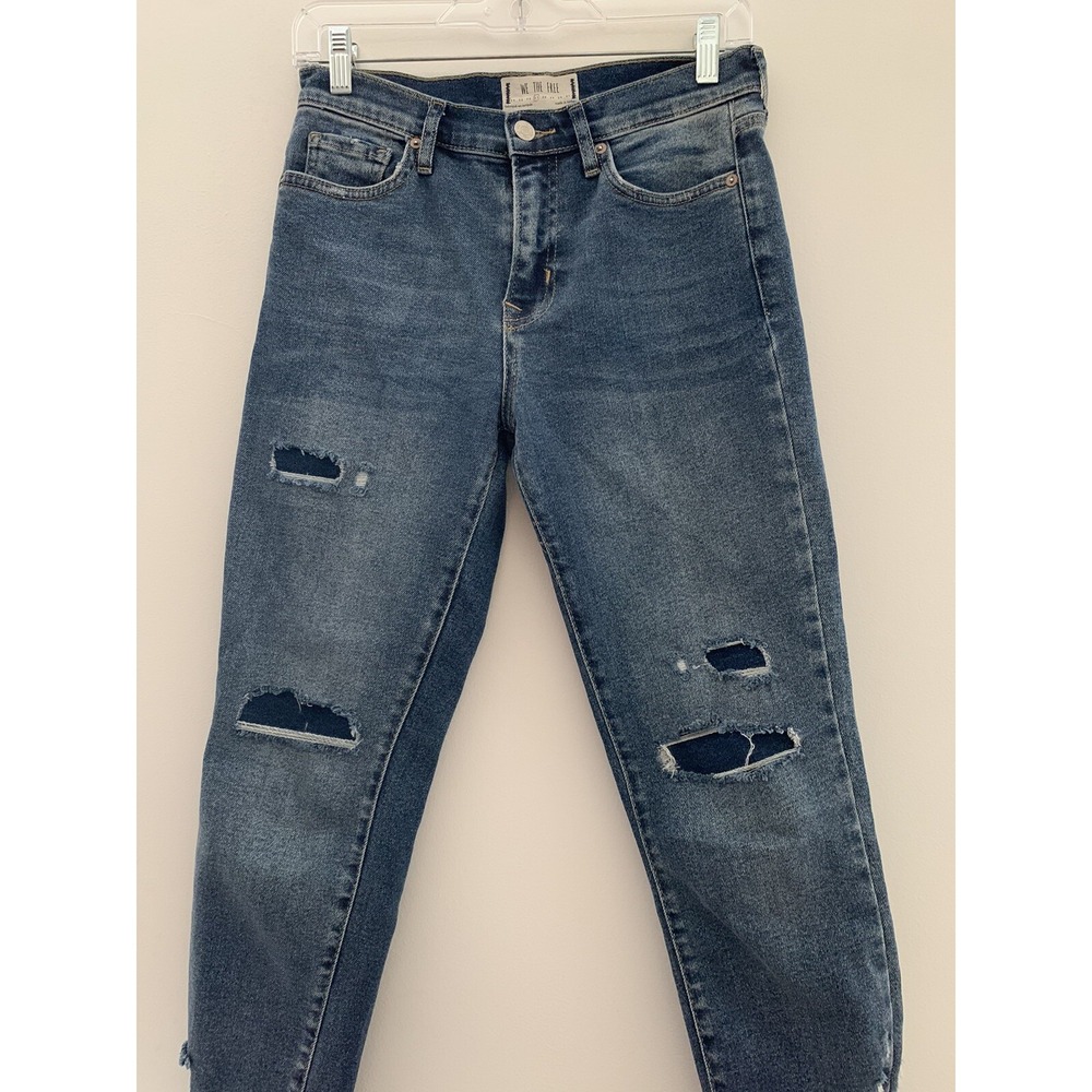 Free People We The Free Jeans Blue Distressed Women's Jeans 27 x 27